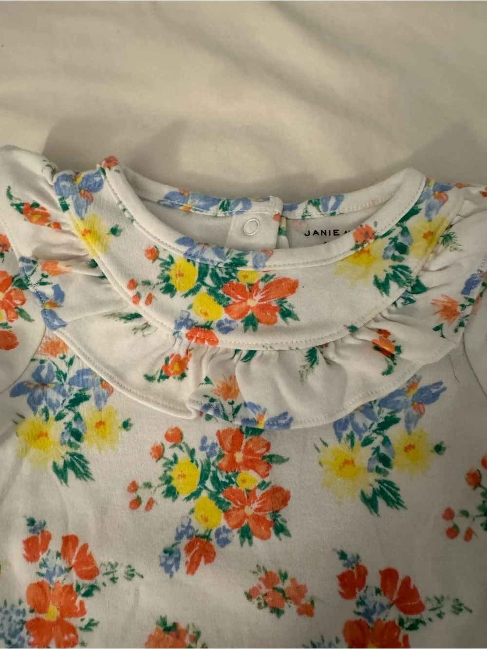 Janie and Jack Floral Ruffle Romper | 6–12 Months